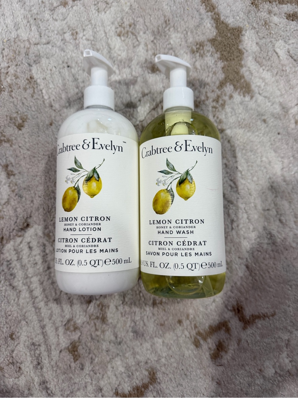 Crabtree & Evelyn Lemon Citron Hand Wash & Lotion Set - White & Yellow